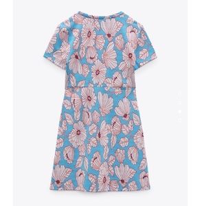 ZARA CUT OUT JACQUARD DRESS LIGHT BLUE SIZE L